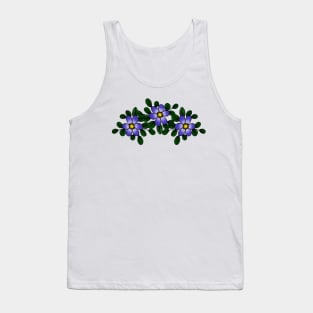 Lovey Blue Flowers Tank Top